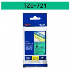 [Brother] TZe-721 라벨테이프 바탕(초록)/글씨(검정) 9mm