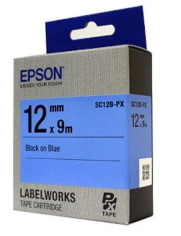 [EPSON] SC12B-PX 라벨테이프 바탕(파랑)/글씨(검정) 12mm