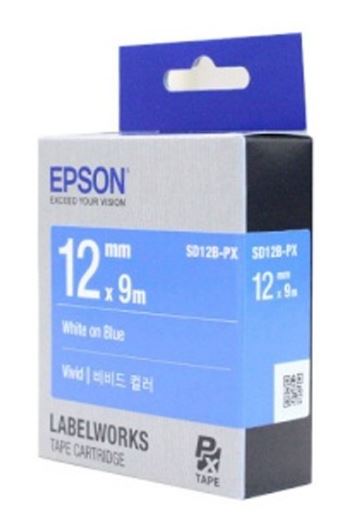 [EPSON] SD12B-PX 라벨테이프 바탕(파랑)/글씨(흰색) 12mm
