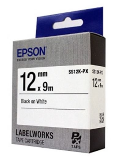 [EPSON] SS12K-PX 라벨테이프 바탕(흰색)/글씨(검정) 12mm