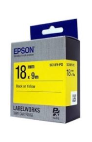 [EPSON] SC18Y-PX 라벨테이프 바탕(노랑)/글씨(검정) 18mm