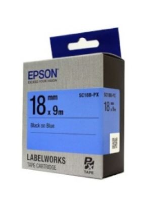 [EPSON] SC18B-PX 라벨테이프 바탕(파랑)/글씨(검정) 18mm