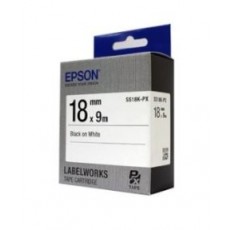 [EPSON] SS18K-PX 라벨테이프 바탕(흰색)/글씨(검정) 18mm