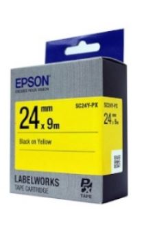 [EPSON] SC24Y-PX 라벨테이프 바탕(노랑)/글씨(검정) 24mm