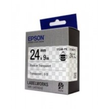 [EPSON] ST24K-PX 라벨테이프 바탕(투명)/글씨(검정) 24mm