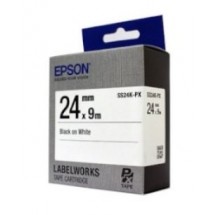 [EPSON] SS24K-PX 라벨테이프 바탕(흰색)/글씨(검정) 24mm