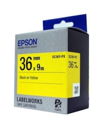 [EPSON] SC36Y-PX 라벨테이프 바탕(노랑)/글씨(검정) 36mm