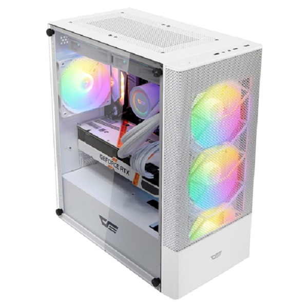 [darkFlash] DK200 MESH RGB ADVANCED 강화유리 (화이트) (미니타워)